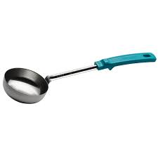 Vollrath 62177 6 Oz Teal Solid Round Stainless Steel Spoodle Portion Spoon With Grip N Serve Handle
