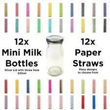 Mini Glass Milk Bottles Lids