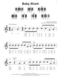 how to play baby shark on piano sheet