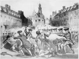 the american revolution boston as catalyst tensions culminate in this 19th century lithograph is a variation of paul revere s famous engraving produced soon before the american civil war this image emphasizes crispus