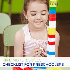 fine motor skills checklist for