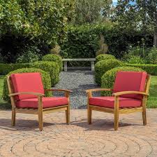 Outdoor Lounge Chairs With Red Cushions