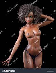 3d Rendering Sexy Nude Black Woman Stock Illustration 1547326088 |  Shutterstock