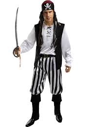 striped pirate costume for men black and white collection