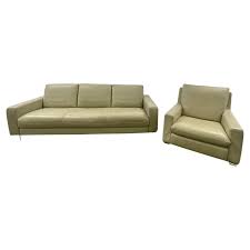Mid Century Modern Italian Leather Sofa