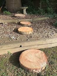 Wooden Log Garden Stepping Stones