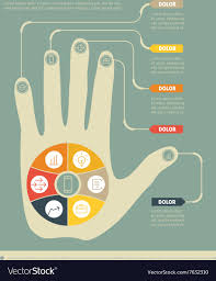 Part Of The Report With Human Hand And Icons Set
