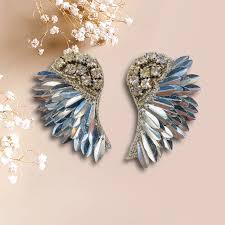 rhinestone wing earrings whole