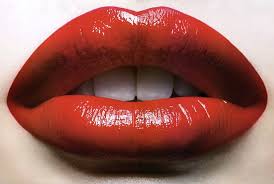 lips closeup red lipstick human lips