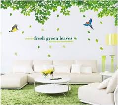 green leaves wall art sticker home