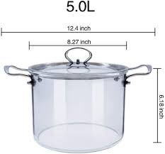 5l Heat Resistant Glass Stovetop Pot
