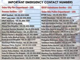 emergency contact numbers for cebu