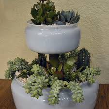 Two Tiered Tabletop Planter From