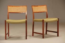 vintage rosewood & rattan dining chairs