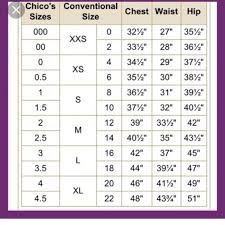 Chicos Size Chart