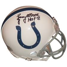 The colts logo design is a dark blue horseshoe which has remained almost unaltered throughout the years, features a distinctive blue horseshoe. Lenny Moore Autographed Baltimore Colts Throwback Mini Helmet W Hof 75 Palm Beach Autographs