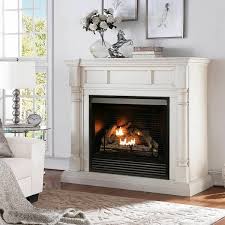 Duluth Forge Fdi32r M Aw Full Size Dual Fuel Ventless Fireplace 32 000 Btu Remote Control Antique White Finish