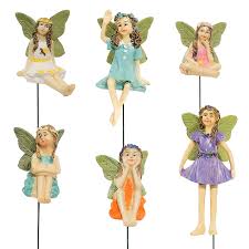 set of 6 fairy garden mini fairies
