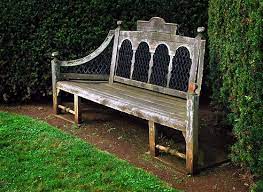 old wooden bench garden sitting areas