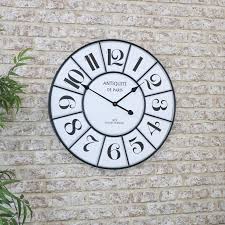 large black white vintage wall clock