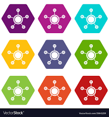 Circle Chart With Numbers Icon Set Color