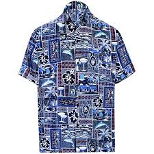Hawaiian Shirt Mens Beach Aloha Camp Party Holiday Short Sleeve Button Up Down Palm Tree Print A