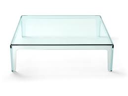 Square Float Glass Coffee Table Ghost