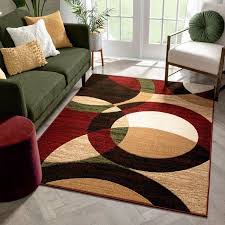 5 x 7 area rug brown red carpet living