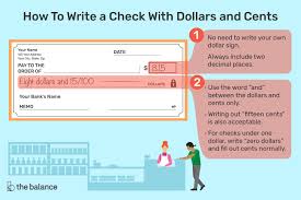 how to write dollars and cents on a check