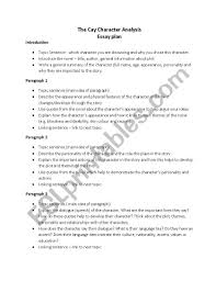 English Worksheets The Cay Character Analysis Essay Plan