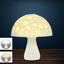 24cm 3d Mushroom Night Light Touch Control 2 Colors Usb Rechargeable Table Lamp For Home Decoration Sale Banggood Com