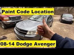 Paint Code Location Dodge Avenger 2 4l