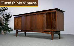 mid century modern console stereo cabinet