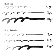 kuro sketch ink brush set clip