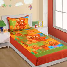 Multi Teddy Kids Single Bed Sheet Skb 191