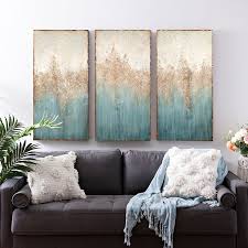 3 piece rustic abstract painting canvas