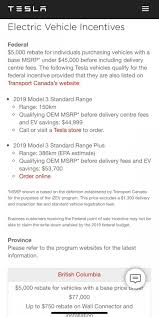 The province also offers a $750 rebate for wall connector installation. Model 3 Standard And Sr Qualify For Canada S Federal Ev Rebate Tesla Owners Online