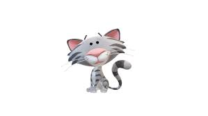 3d cat model animated powerpoint template