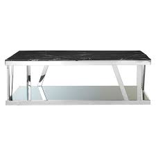 Ackley Chrome Metal And Black Marble