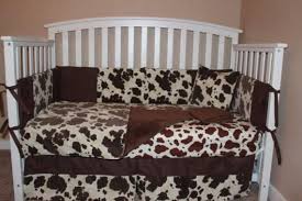 brown cowhide crib baby bedding set cow