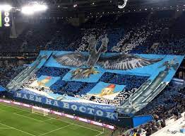 ULTRAS-TIFO.net - EUROPA LEAGUE: Zenit - Fenerbahçe Zenit performance  today. The banner say “going at the east” (meaning military march/attack).  | Fac