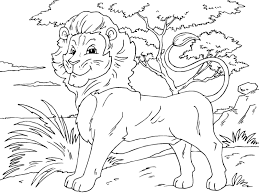 Tranh tô màu con sư tử trong rừng « in hình này