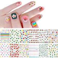 Easily create the nail art design, then apply on your nails! Amazon Com Nail Stickers For Women And Little Girls 12 Sheets 3d Self Adhesive Diy Nail Art Decoration Set Including Flowers Leaves Animals Plants Fruits Nail Decals For Woman Kids Girls Kitchen