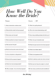 If you want to do it with your kids at home or even for a classroom thanksgiving feast or something where individuals will be playing on their own, follow the instructions for the individual game. How Well Do You Know The Bride Game A Free Bridal Shower Printable