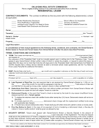 Free Oklahoma Standard Residential Lease Agreement Template Word