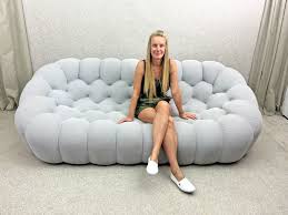 4 seater bubble sofa light grey