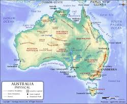 australia physical map physical map of