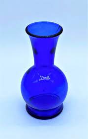 Cobalt Blue Vase Marked Usa Stands 4 5