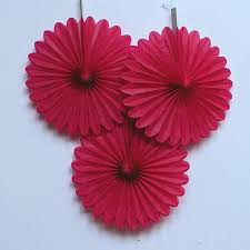 tissue paper fan decorations pink or