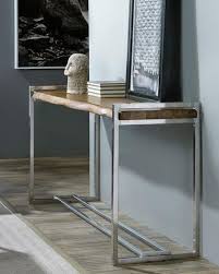 Silver And Brown Distressed Wooden Console